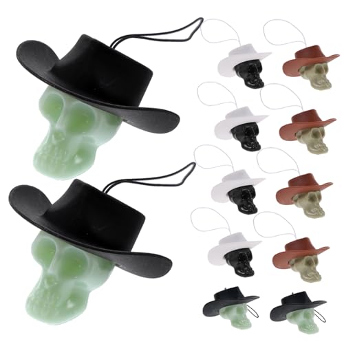 Toyvian 12st -anhänger Party-layout-schädel Maske Tag Der Toten Ornamente Mini Hängende Schädelköpfe Figur Kostüm Künstliches Schädelmodell Vampir Skelett P.s von Toyvian