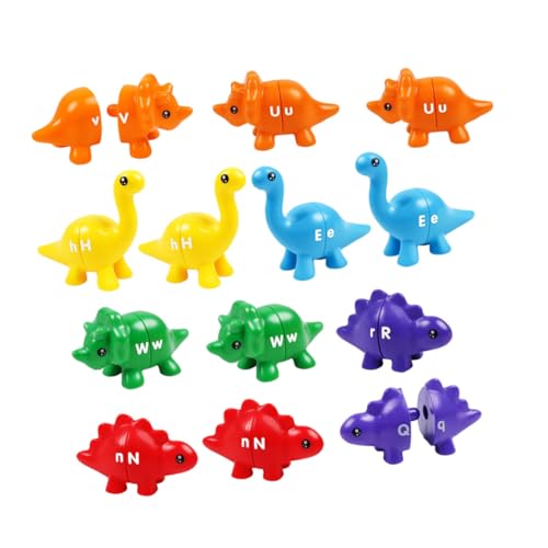 Toyvian 13 Stück Dinosaurierbriefspielzeug Matching Toys Passendes zur Dinosaurierform Lernspielzeug für Kleinkinder mit passenden Buchstaben Cartoon- Plastik von Toyvian