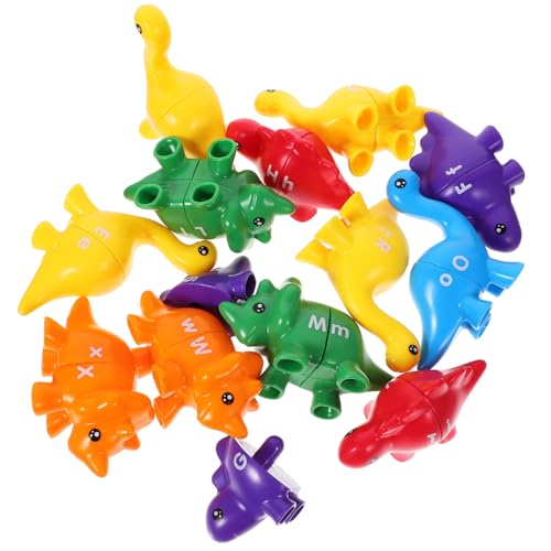 Toyvian 13 Stück Teiliges Dinosaurier Sortierspielzeug aus Robustem Farbenfrohes Lernspielzeug für Kleinkinder Zuordnungs und Farberkennungskompetenzen für Kindergarten und Vorschule von Toyvian