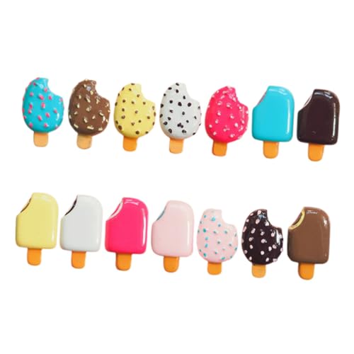 Toyvian 14 Stück Resin Charms Hochrealistische Lebensmittelspielzeuge für DIY Handwerk Dekorationen für Handyhüllen Mini Eiscreme Ornamente von Toyvian