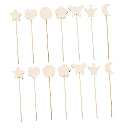 Toyvian 14 Stück Teiliges DIY Holz Zauberstäbe für Mädchen zum Bemalen und Dekorieren Kreative Bastelspiele Sichere Holzstäbe für Kostümpartys und Bühnenauftritte von Toyvian