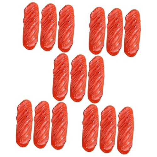 Toyvian 15 STK Simulierte Wurst tatsächl praktisches Hotdogs Hot Dogs simulierter Hotdog gefälschter Hot Dog Kühlschrank gefälschtes dekorative Aufkleber Modell schmücken PVC rot von Toyvian