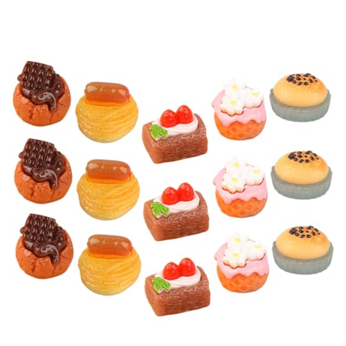 Toyvian 15 Stück Miniaturkuchen Dekoration Teiliges aus Realistischen Tortendekorationen für Puppenhaus Mini Dessert Modell für Kreatives und Stilvolle Wohnaccessoires Zubehör für von Toyvian