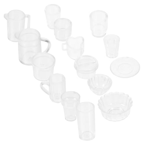 Toyvian 15 Stück Puppenhaus Zubehör mit Kleinen Kaffeetassen Glatter Oberfläche Vielseitig für Miniaturküche und DIY Dekoration Geeignet von Toyvian