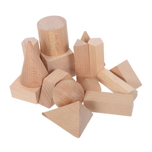 Toyvian 15 Stück Unbehandelte Holzquader für Kleinkinder Lernspielzeug zum Bauen Stapeln und Mathe für Vorschule und Zuhause von Toyvian
