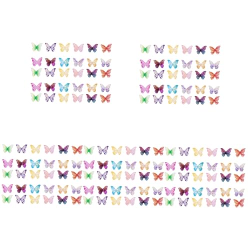 Toyvian 150 STK Schmetterlingsschmuck Butterfly Ohrringe schmetterlingsohrringe Schmuck Mini-Schmetterlinge dekoratives DIY Handwerk Handbuch Kunsthandwerk Zubehör Charme Acryl von Toyvian