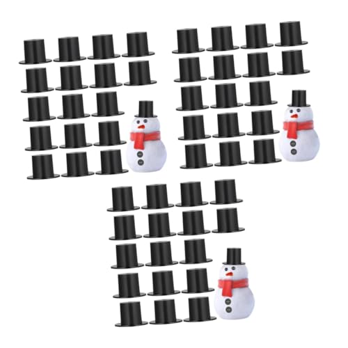 Toyvian 150 Stck Mini Zylinderhüte Schwarz Kleine Bastelhüte für Schneemann Weihnachtsdeko Party Accessoires Leichte Handgemachte Mini Hüte für DIY Dekoration von Toyvian