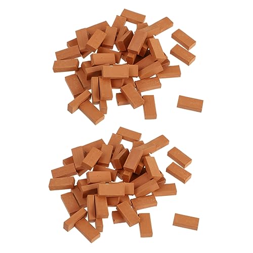 Toyvian 150 Stück Mini-Steine Kabine Miniaturgebäude Wand Häuser Wohnkultur bastelset basteln für Dekoration spielzeughaus Simulation Mini-Gartenziegel DIY Miniatur Stein Ton von Toyvian