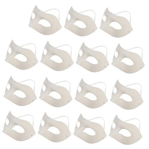 Toyvian 15St Zellstoffmaske selber machen Maskenband Verkaufsstand leere Halbmasken Zinn diy face mask halloween masken eine Maske für eine Maskeradeparty für Frauen weiße maske halloween von Toyvian