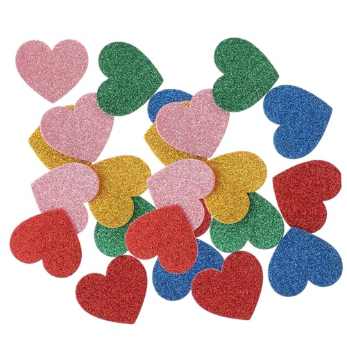 Toyvian 15 Stück Herzaufkleber Zum Basteln Etiketten Aufkleber Selbstklebende Herzaufkleber Glitzernde Selbstklebende Herzflicken Kunst Und Handwerk Für Jungen Und Mädchen von Toyvian