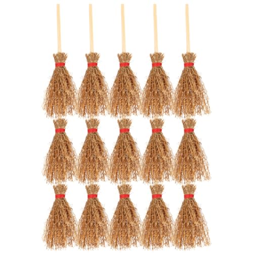 Toyvian Landschaft Miniatur Besen Ornamente 15pcs Miniatur Besen Für Halloween Puppe Decor von Toyvian