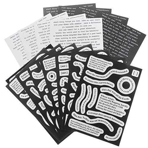 Toyvian 16 Blatt Texthandbuch Aufkleber Scrapbooking Sticker Scrapbook Stickers Aufkleber Kalender journaling Sticker Vintage Aufkleber zarte Aufkleber Sammelalbumpapier Memo-Aufkleber von Toyvian