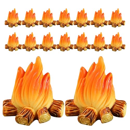 Toyvian 16 Miniatur-Lagerfeuer-Modelle: Lagerfeuer-Ornamente aus Kunstharz – künstliches Lagerfeuer-Spielzeug aus Kunstharz für Mikro-Landschafts-DIY-Bastelprojekte, Gartendekoration, von Toyvian