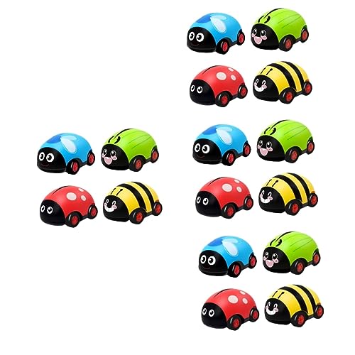 Toyvian 16 STK Marienkäfer Ziehen Auto Zurück Dinosaurier-spielespielzeug Reibungsautos Zurück Marienkäfer Zieht Auto Zurück Dino-Spielzeug Für Kleinkinder Fahrzeug Baby Rennauto Tier Abs von Toyvian