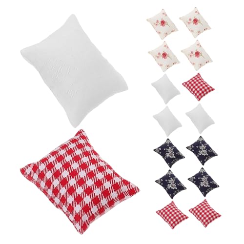 Toyvian 16 Stück Maßstab Mini Sofakissen Dekoration Weiß Blau Rot Kariert Für Puppenhaus Zubehör DIY Basteln Toyvian 16 Stück Maßstab Mini Sofakissen Dekoration Weiß Blau Rot Kariert Für Puppenhaus Zubehör DIY Basteln von Toyvian