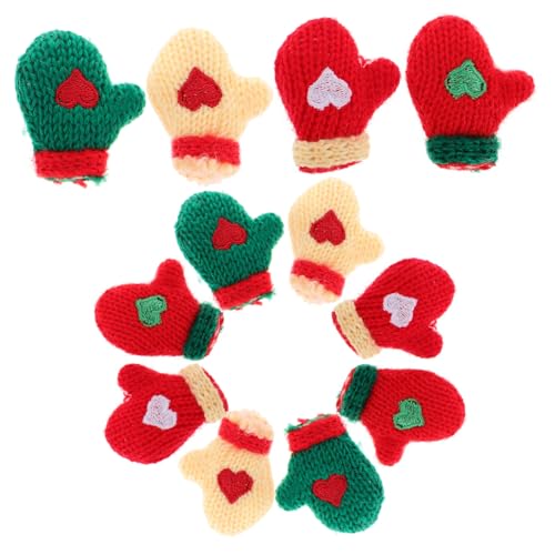 Toyvian 16 Stück Mini Weihnachtsgarnhandschuhe Mädchenhafte Mini Fäustlinge Ornamente Süße Weihnachts Minihandschuhe Weihnachten Zur Dekoration Miniatur Puppenhandschuhe Miniaturen von Toyvian