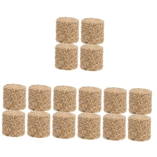 Toyvian 16 Stück Teiliges Mini Heuballen Dekorative Kleine Strohballen Realistische Hayrick Nachbildung Puppenhaus Zubehör und DIY Bauernhof Dekoration Kompakte von Toyvian