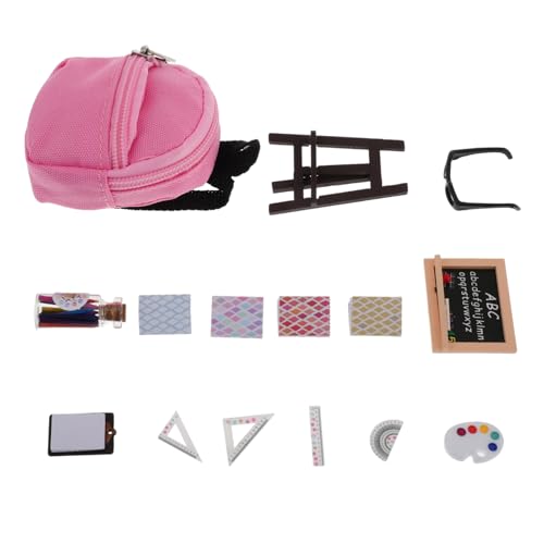 Toyvian Pädagogisches Mini-Spielzeug-Set Miniatur-Schultasche Brille Tafel Lineal Bücher Für Puppenhaus-Spiel Toyvian Pädagogisches Mini-Spielzeug-Set Miniatur-Schultasche Brille Tafel Lineal Bücher Für Puppenhaus-Spiel von Toyvian