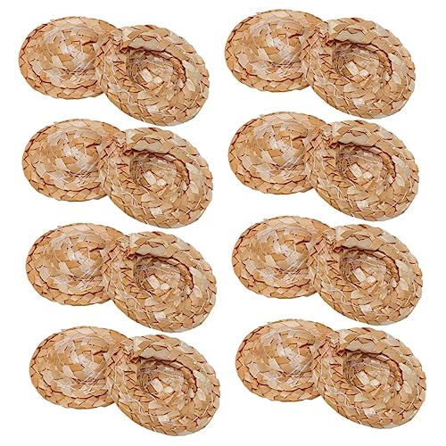 Toyvian 16St geflochtener Strohhut bastelset basteln für bastelzeug für verkleidung Mini Sombrero Snackbehälter Figur Korb kleine hüte Hüte-Foto-Requisite von Toyvian