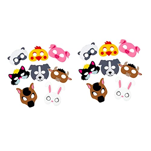 Toyvian 16stücke Teiliges Cartoon Tiermasken Für Junge Mädchen Halbe Gesichtsmaske Für Halloween Und Cosplay Lustige Tiermasken Für Kinderpartys Und Feste von Toyvian
