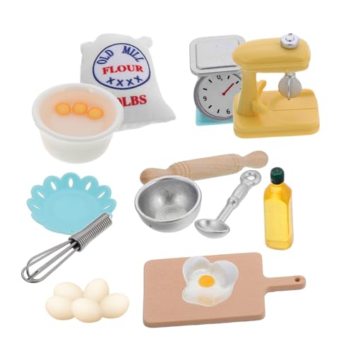Toyvian Interaktives Spielset – 17-teiliges Miniatur-Lebensmittel- Und Kochgeschirr Für Das Puppenhaus Kinderfreundliches Mini-Backset von Toyvian