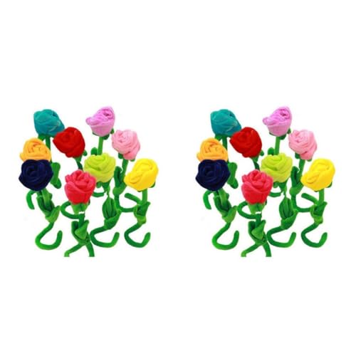 Toyvian Spielzeuge 18 STK Spielzeug Pompones De Porristas Flauschige Kuscheltiere Plüschblume Vase Baby Rosen Plüschtier von Toyvian