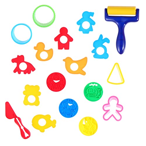 Toyvian 18 STK Werkzeugform Spielzeug aus farbigem Ton Sandförmchen für Kleinkinder Kinderspielzeug Kinder bastelset Spielzeuge Farbe Schlammspielzeug Plastilin-Spielzeug-Kit Kuchen Suite von Toyvian