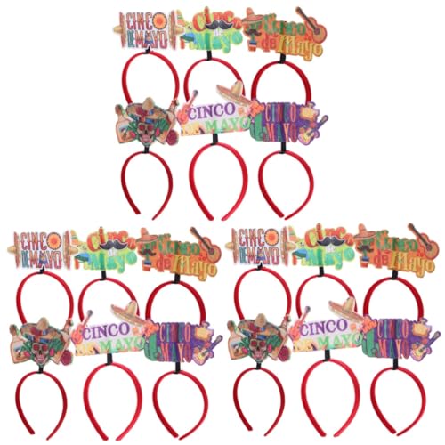 Toyvian 18 Stk Partyzubehör für Cinco de Mayo haar zubehör haarschmuck hats Stirnband akustische Gitarre Fiesta-Party-Dekorationen Haarreifen Foto gefühlt Partyhut Kopfbedeckung Requisiten von Toyvian