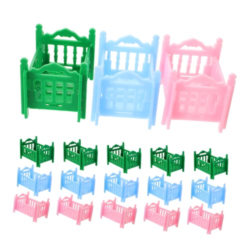 Toyvian 18 Stück Miniature Babybett Zubehör für Rollenspiele Anpassungsfähige Kinderfreundliche Möbel für Puppenhaus Schlafzimmerdekoration von Toyvian