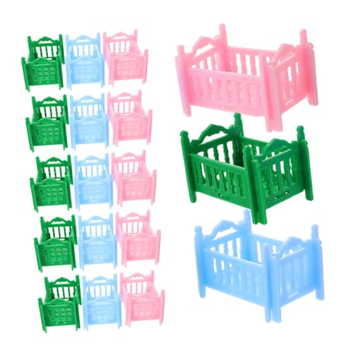 Toyvian 18 Stück Niedliches Babybett für Puppenhausmöbel für Rollenspiele von Kindern Deko Zubehör für Schlafzimmer im Miniaturformat Pinke Blaue Grüne Betten Toyvian 18 Stück Niedliches Babybett für Puppenhausmöbel für Rollenspiele von Kindern Deko Zubehör für Schlafzimmer im Miniaturformat Pinke Blaue Grüne Betten von Toyvian