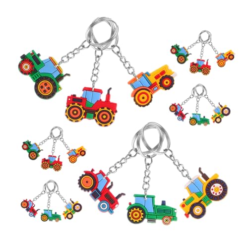 Toyvian 18 Stück Schlüsselanhänger Für Herbsthandwerk Ingenieurwesen Bunt Metall Schlüsselanhänger Kunststoff Bau Bau Neuheit Traktor Party von Toyvian