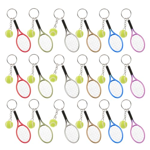 Toyvian 18-teiliger Mini-tennisschläger-schlüsselanhänger – 6 Farben, Tennisball-schlüsselanhänger, Sport-schlüsselring für Sportliebhaber, Mottoparty-geschenke Toyvian 18-teiliger Mini-tennisschläger-schlüsselanhänger – 6 Farben, Tennisball-schlüsselanhänger, Sport-schlüsselring für Sportliebhaber, Mottoparty-geschenke von Toyvian