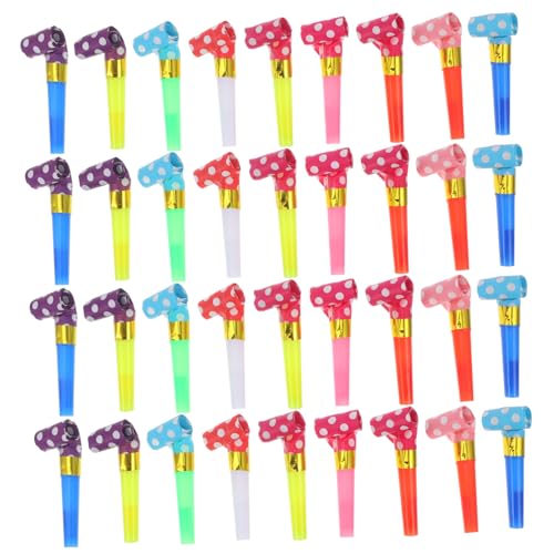 Toyvian 180 Stk Partyzubehör Geburtstagsausbrüche halloween party spaß Spielzeug pfeift bunte Pfeife Party-Blowouts pfeifen Mini Geschenktasche Tellerventil blase die Trompete Kind Gebläse von Toyvian