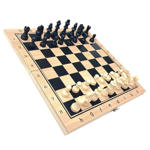 Toyvian 1Satz Faltbares Holzschachspiel Für Erwachsene Tragbares Schachspiel Mit Praktischem Design Langlebig Und Sicher Für Stundenlangen Spielspaß von Toyvian