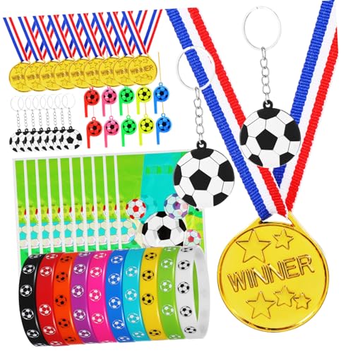 Toyvian 1Satz Fußball Partytütenfüller mit Armbändern Medaillen Pfeifen Schlüsselanhängern für Sportpartys Leuchtendes Design Komplettpaket für Unvergessliche Feiern Toyvian 1Satz Fußball Partytütenfüller mit Armbändern Medaillen Pfeifen Schlüsselanhängern für Sportpartys Leuchtendes Design Komplettpaket für Unvergessliche Feiern von Toyvian