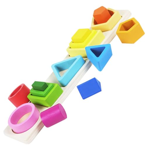 Toyvian 1Satz Geometrische Formen Holz Funktion Kognitives Passende Szene Frühkindliche Entwicklung Geometrische Formen Holzspielzeug Kognitives von Toyvian