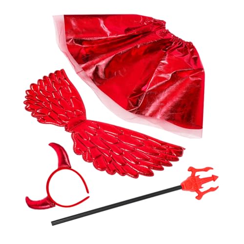 Toyvian 1Satz Teufel Kostüm für Teiliges mit Roten Tüllrock Einhornflügeln und Herzstab Cosplay Zubehör für Halloween und Kostümpartys Langlebig von Toyvian