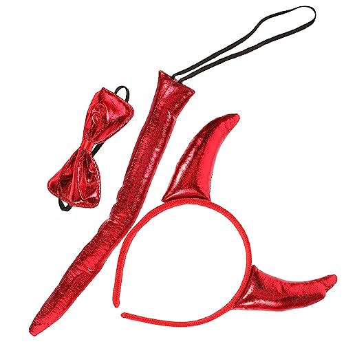 Toyvian 1Satz Teufel Kostüm mit Ochsenhorn Haarreifen Fliege und Halloween Cosplay Requisiten für Unvergessliche Partys für Erwachsene von Toyvian