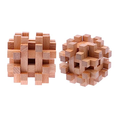 Toyvian 1stk 3D-Puzzle-Spielzeug Aus Holz Ineinandergreifendes Holzspielzeug Logikrätsel Spielzeug Ming-Lock-Spielzeug Kugelspielzeug Aus Holz Iq-Puzzle 3D-puzzlekugel Kind Hölzern Buche von Toyvian