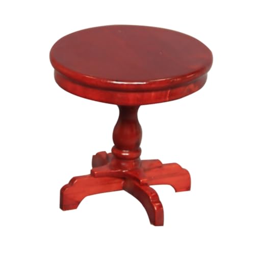 Toyvian 1Stk Puppenhaus Kleiner runder Tisch Miniaturspielzeug Miniatur-Zubehör Miniatur-Puppenmöbel kinderzimmerdeko Room Decoration Tischmodell Miniatur-Tischschmuck hölzern rot Toyvian 1Stk Puppenhaus Kleiner runder Tisch Miniaturspielzeug Miniatur-Zubehör Miniatur-Puppenmöbel kinderzimmerdeko Room Decoration Tischmodell Miniatur-Tischschmuck hölzern rot von Toyvian