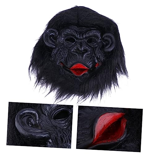 Toyvian 1Stück Halloween Gorilla Maske aus Hochwertigem Gruselige Horror Gesichtsmaske für Fasching und Partys Unisex Schwarz Kostümzubehör für Schaurige Feiern von Toyvian