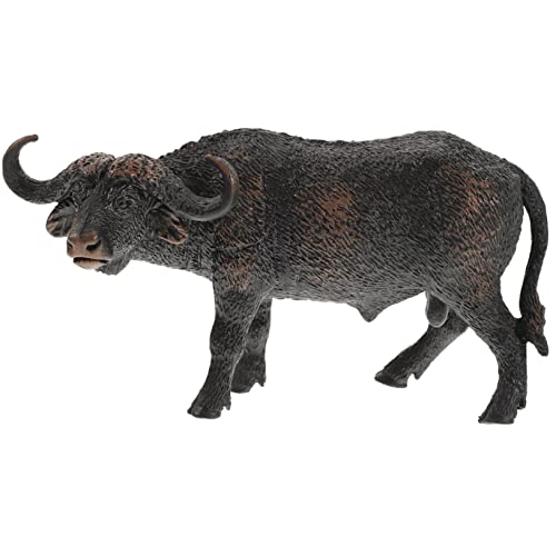Toyvian 1Stück Realistisches Afrikanisches Büffelmodell Feste Simulation Wildtierfigur für Home Decoration für Geschichten und Präsentationen von Toyvian