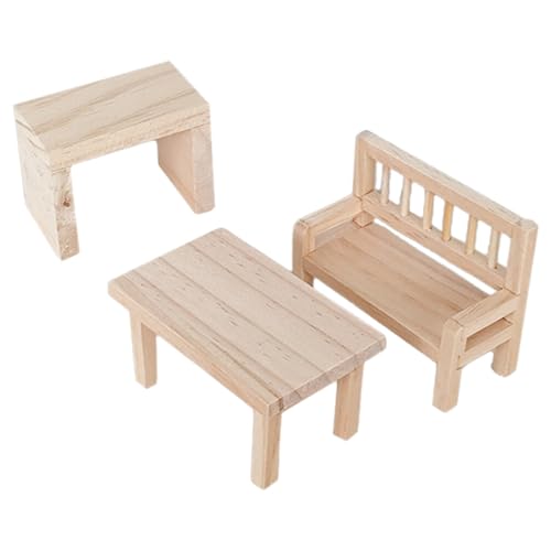 Toyvian 1satz Miniatur Möbel Aus Holz Teiliges Tisch Und Stuhl Puppenhaus Kreatives Spielzeug Handfertigkeit Und Kreativität Für Miniatur-Dekoration von Toyvian