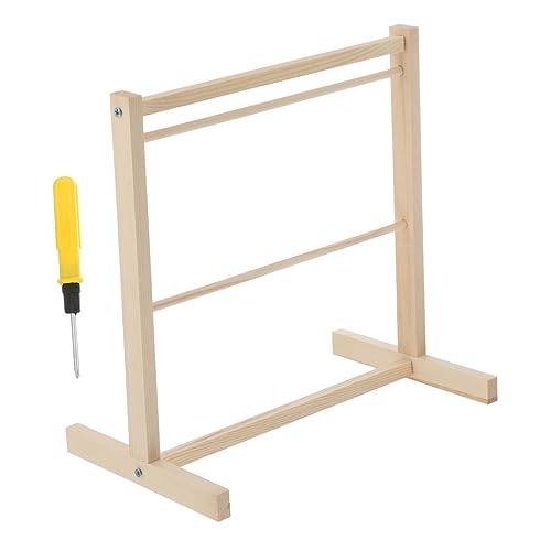 Toyvian 1stk Puppenkleidung Kleiderbügel Für Puppen Puppenkleiderschrank Aufhänger Puppenkleiderhalter Kleiderständer Für Puppenmöbel Puppenhaus-Miniatur-Ornament Kleiderregal Hölzern von Toyvian