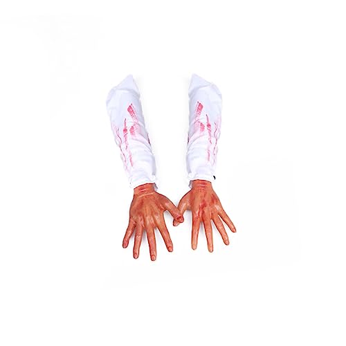 Toyvian 1stk Streichhandstütze Realistisch Abgetrennter Menschlicher Körperteil Spukhaus Körperteile Halloween-blutstreichspielzeug Gefälschte Menschliche Leichenteile Stumpf Weiß Geist von Toyvian