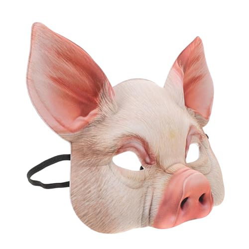 Toyvian 2 Pcs Half Face Animal Mask Pig Mask for Party Festival Halloween Masquerade Fancy Ball Cosplay (Pink) von Toyvian
