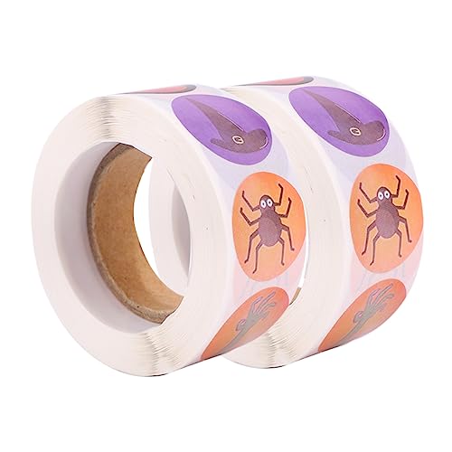 Toyvian 2 Rollen 1 Aufkleber Klebeaufkleber Geschenkaufkleber Lustige Siegelaufkleber Siegelaufkleber Halloween Aufkleber Siegel Rund Siegelaufkleber Weiß von Toyvian