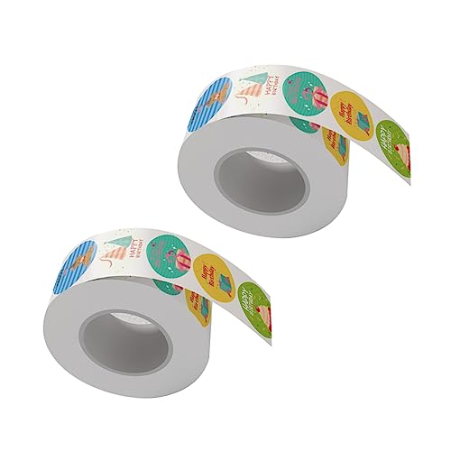 Toyvian Easy Peel Stick Folienaufkleber Wanddekoration Geburtstagsthema Aufkleber Siegelaufkleber Siegelaufkleber Geburtstag Runder Aufkleber von Toyvian