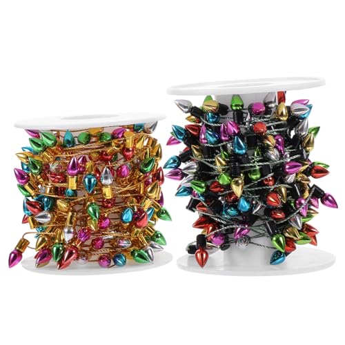 Toyvian 2 Rollen Simulation Lichtkette Künstliche Lichterkette mit Flexible Wetterfeste Weihnachtsdeko für Puppenhaus Garten Fenster Party Vielseitige Miniaturbeleuchtung von Toyvian