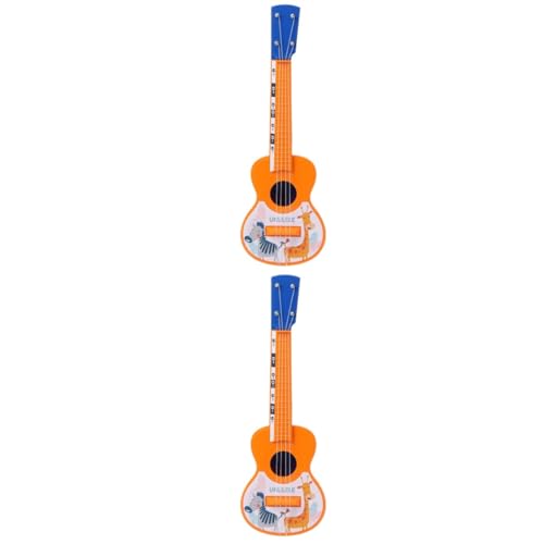 Toyvian 2 STK Ukulele-Spielzeuggitarre für Kinder Musikalisches Gitarrenspielzeug Spielzeuge Kinderspielzeug Musikinstrumente Cartoon Tiermuster Ukulele Gitarrenspielzeug für Kinder groß von Toyvian